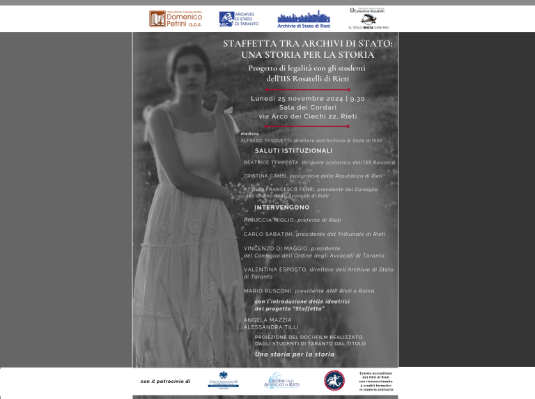Il 25 novembre importante evento culturale con gli studenti del Rosatelli di Rieti