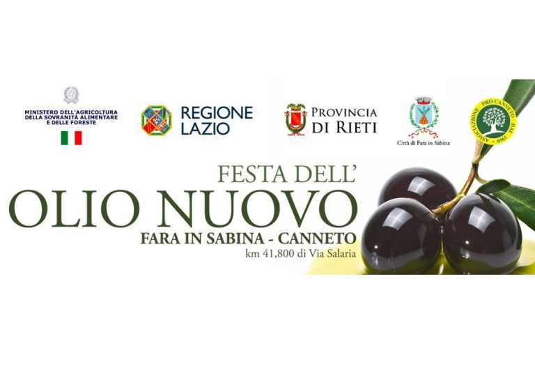 Al via la “Festa dell’Olio Nuovo 2024” organizzata dal Comune di Fara in Sabina