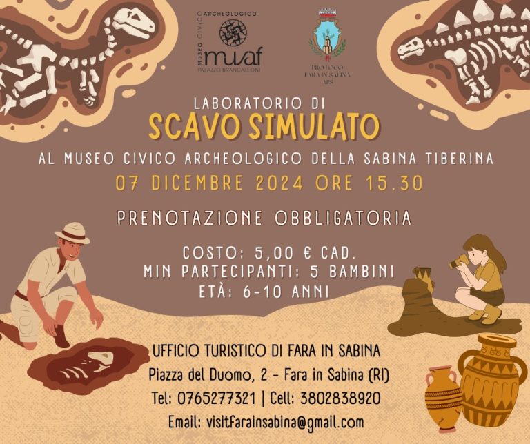 Archeologi per un giorno al Museo Civico Tiberino di Fara in Sabina – COME PARTECIPARE