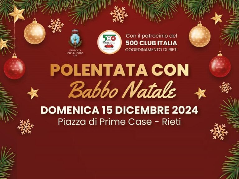 A Fara in Sabina il 15 dicembre c’è la “Polentata con Babbo Natale”