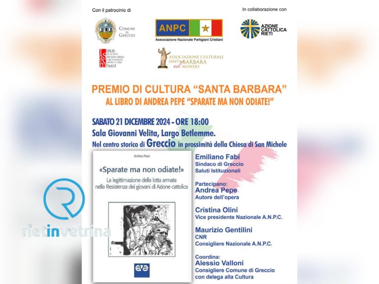 Ad Andrea Pepe il Premio “Santa Barbara 2024”
