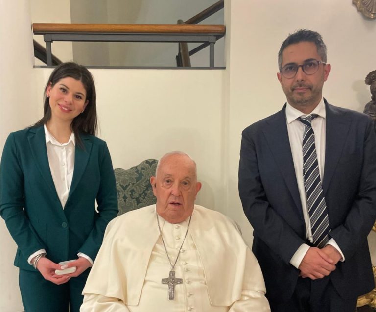 Il sindaco di Greccio Fabi e l’assessore Caprioli ricevuti da Papa Francesco