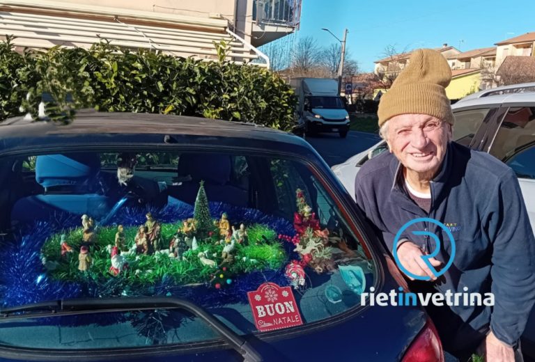 Il classico presepe in auto del reatino Antonio Petroni