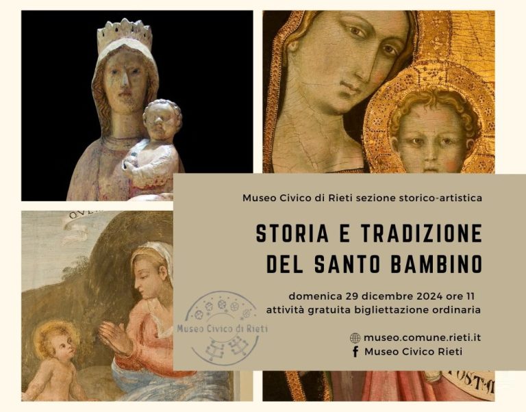 Museo Civico di Rieti, domenica 29 dicembre visita tematica “Storia e tradizione del Santo Bambino”