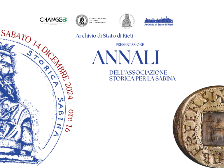 Annali e Atlante storico dei culti, all’Archivio di Stato di Rieti una doppia presentazione