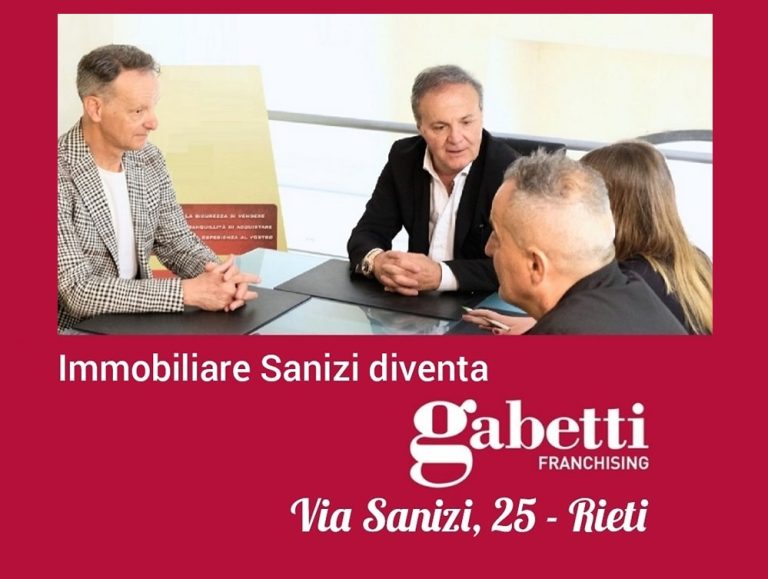 Immobiliare Sanizi diventa Gabetti Rieti: oggi 31 gennaio l’inaugurazione