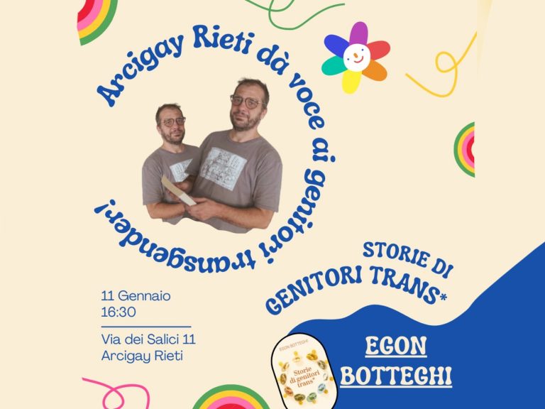 Arcigay Rieti dà voce ai genitori trans