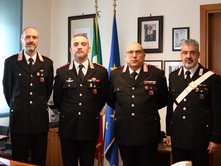 L’Arma saluta per pensionamento i carabinieri Martini, Santilli e Piras
