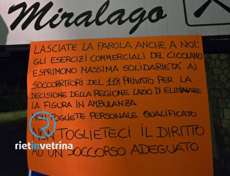Abolizione 118 privati, Tamara: “Grazie ai commercianti del Cicolano per il sostegno e alle suore Santa Filippa Mareri”