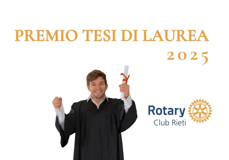 Premio Tesi di Laurea Rotary Club Rieti. Chiusura iscrizioni 31 marzo 2025
