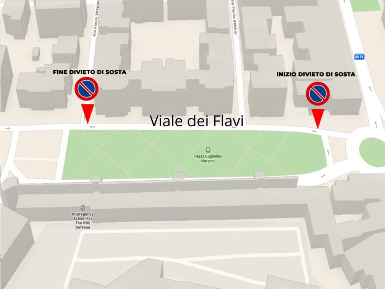 Da martedì 14 gennaio divieto di sosta con rimozione su viale dei Flavi