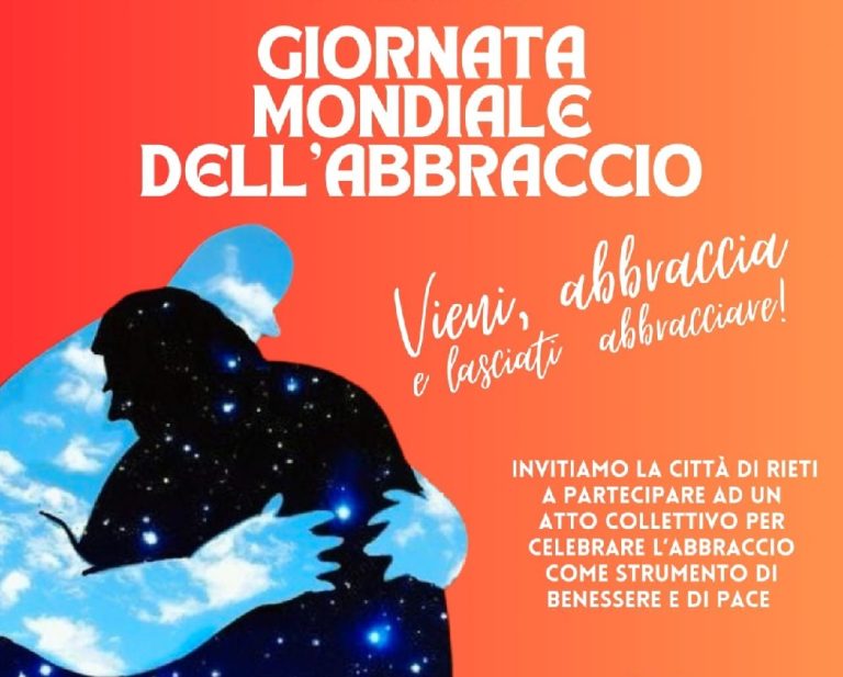 Rieti celebrerà la “Giornata Mondiale dell’Abbraccio”: abbraccia e fatti abbracciare