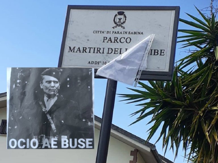 Vandalizzato il Parco Martiri delle Foibe di Fara in Sabina, Fratini: “Siamo indignati”