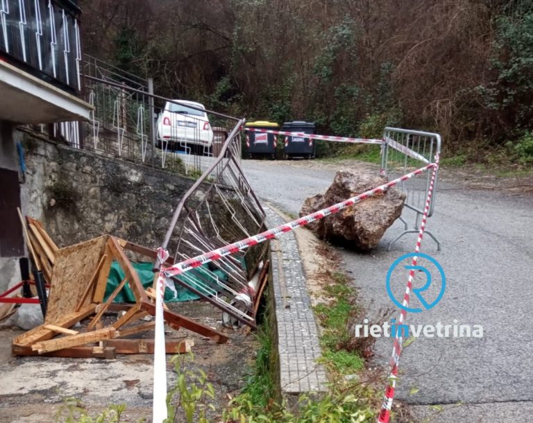 Lisciano, masso di diverse tonnellate cade a ridosso delle abitazioni