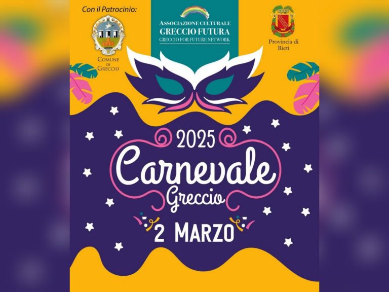 Domenica 2 marzo Greccio festeggerà il Carnevale con carri allegorici e gruppi a piedi