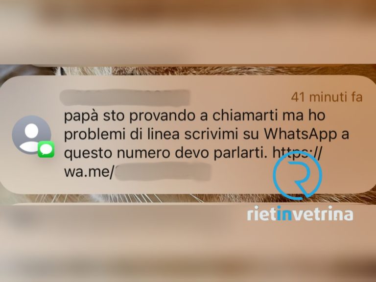 Ennesimo tentativo di truffa via WhatsApp ad una ragazza di Rieti