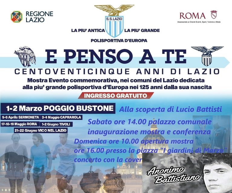 A Poggio Bustone si festeggiano i 125 anni della Lazio