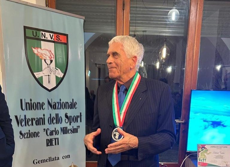 A Roberto Reginaldi il premio atleta dell’anno da parte dell’Unione Nazionale Veterani dello Sport. Antonio Tavani nominato Ambasciatore UNVS