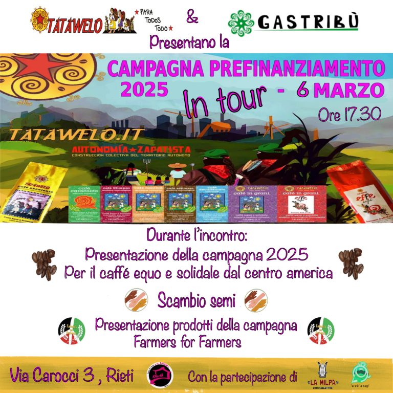 Postribù lancia la campagna di prefinanziamento 2025 del caffè equo e solidale