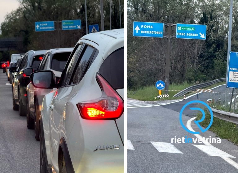 TIR nel burrone, lunghe code sulla Salaria per Roma per il recupero del mezzo articolato