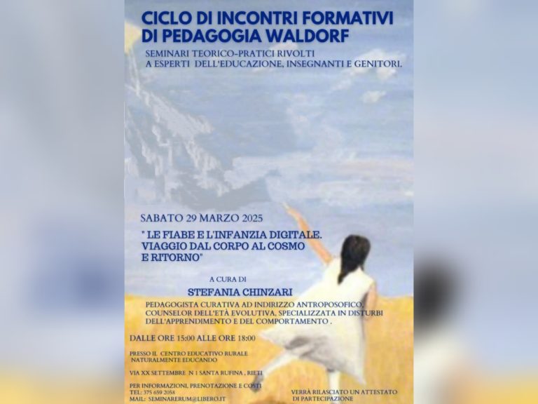Torna l’appuntamento con gli incontri formativi di Pedagogia Waldorf