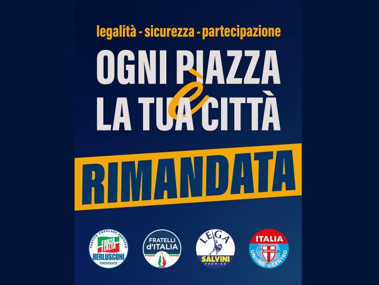 RINVIATA la manifestazione politica “Ogni piazza è la tua Città”