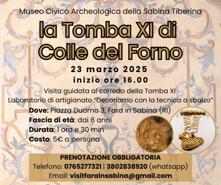 Alla scoperta della Tomba XI di Colle del Forno: u  pomeriggio dedicato ai più piccoli