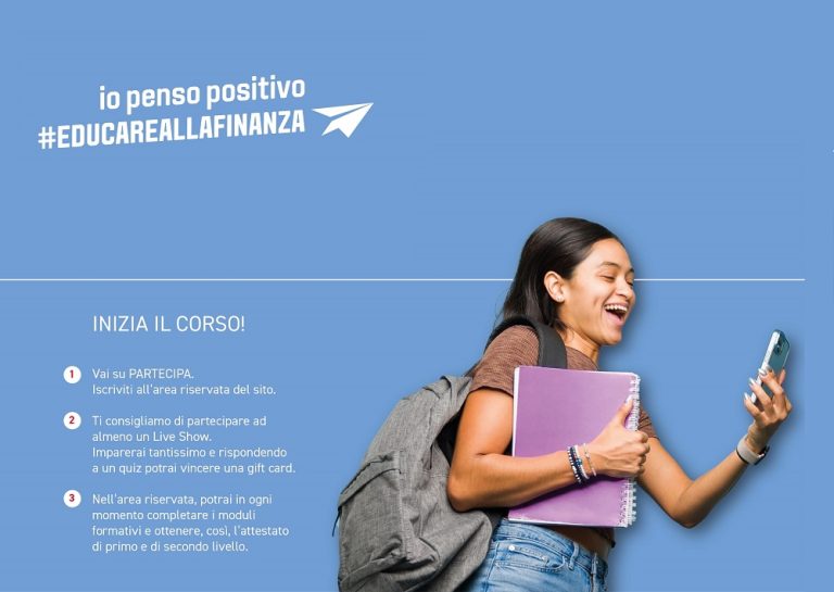 Educazione alla finanza, al via il corso “Io Penso Positivo 2025”