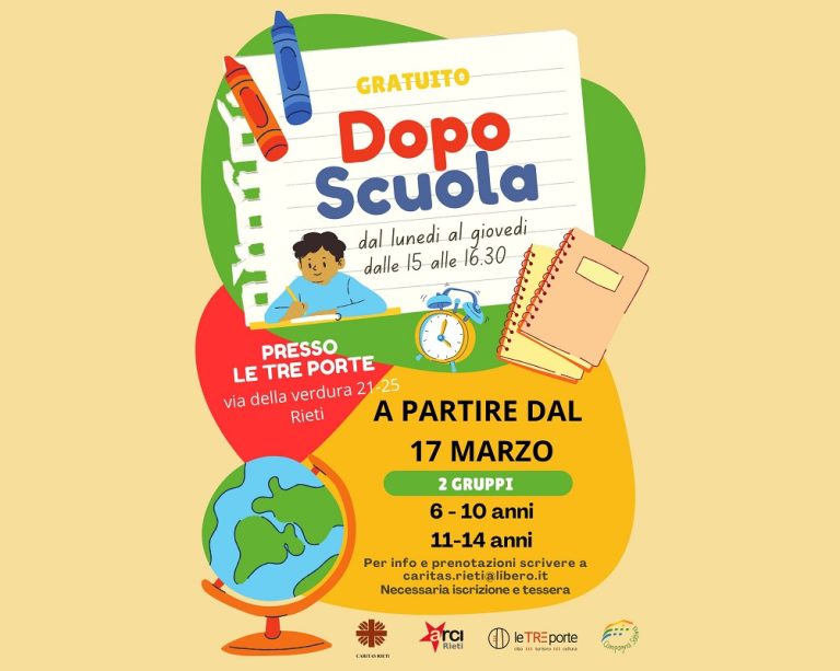 ARCI e CARITAS danno vita ad un nuovo doposcuola a Rieti