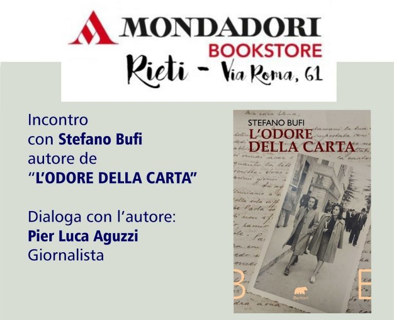 Venerdi 28 marzo a Rieti presentazione del libro “L’odore della carta” di Stefano Bufi