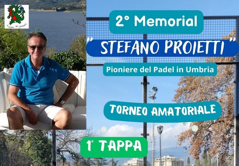 2° Memorial di Padel “Stefano Proietti”. Ricavato in beneficenza all’Associazione ANED