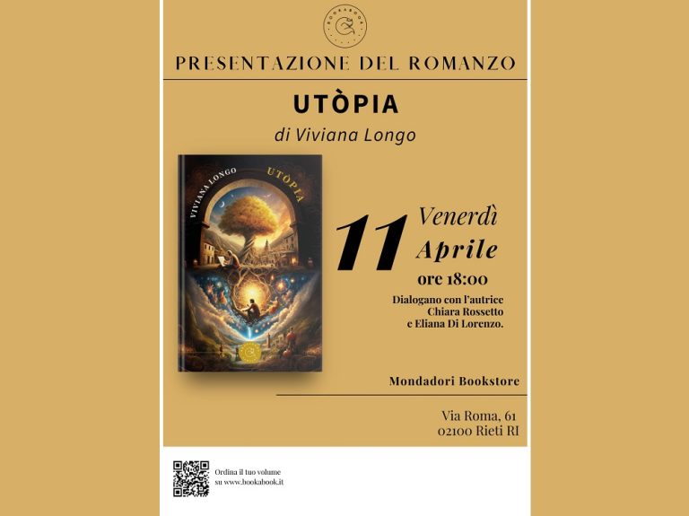 A Rieti presentazione del libro “Utòpia” di Viviana Longo