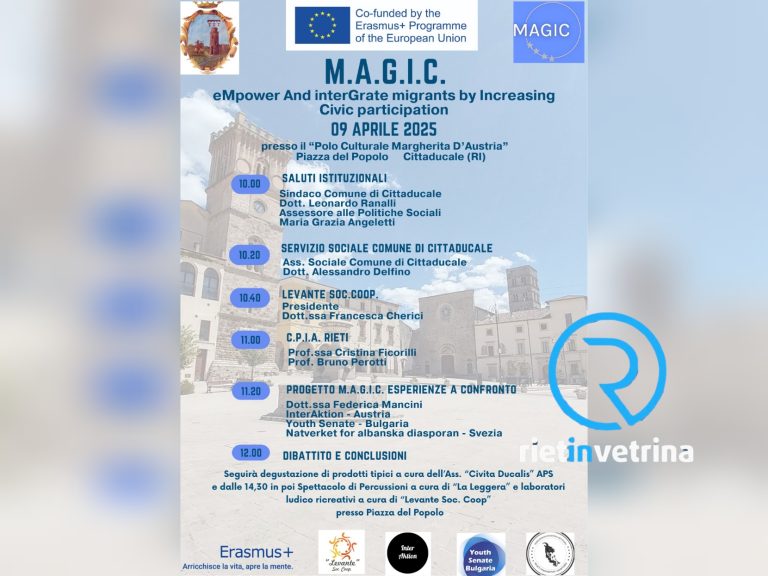 La Cooperativa Levante capofila del progetto Erasmus+ M.A.G.I.C. Il 9 aprile il convegno