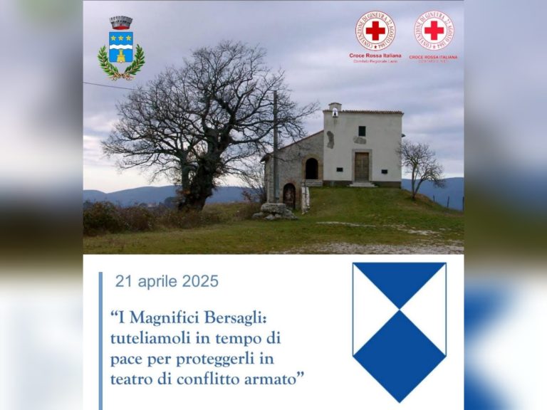 Lo Scudo Blu della Croce Rossa alla Chiesa Madonna dei Cignali di Longone