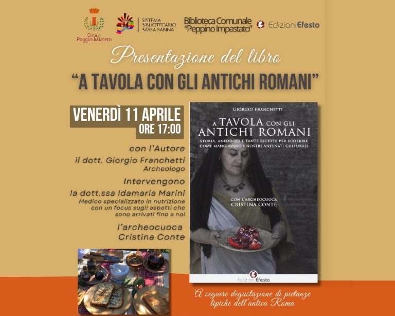 Nella Biblioteca di Poggio Mirteto presentazione del libro: “A tavola con gli antichi romani”