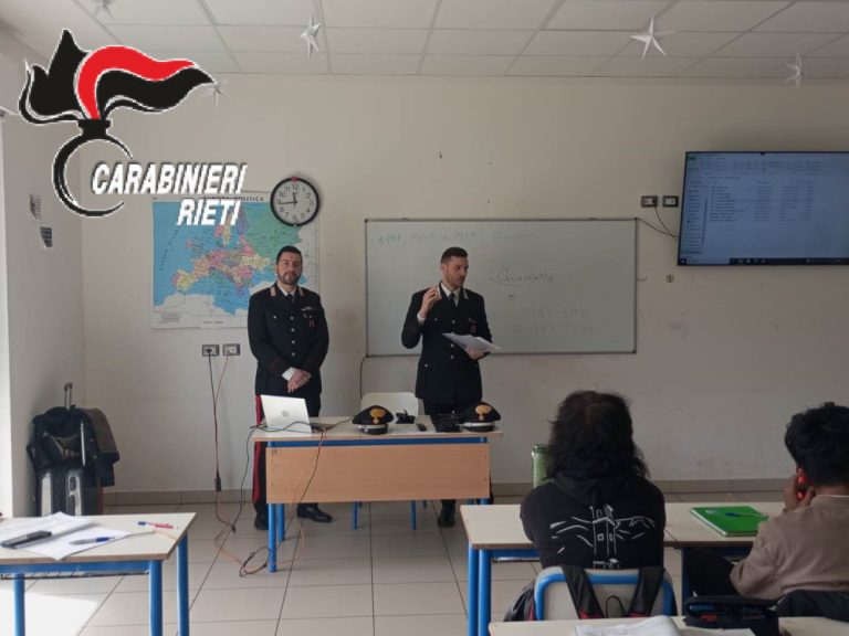 Cultura della legalità, i Carabinieri incontrano gli studenti di Amatrice, Cittaducale e Borgorose