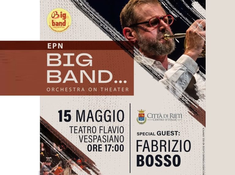 Il 15 maggio la Big Band del Liceo Musicale di Rieti protagonista del Concerto “Shade of jazz”. Ospite Fabrizio Bosso