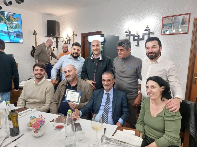 Riccardo Zampagna a Poggio Bustone per celebrare i 50 anni della locale squadra calcistica