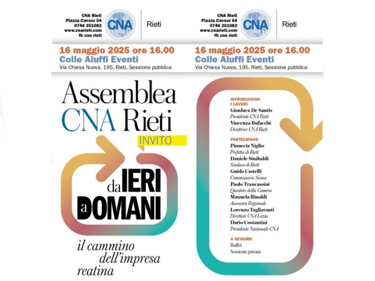 Il 16 maggio Assemblea CNA Rieti