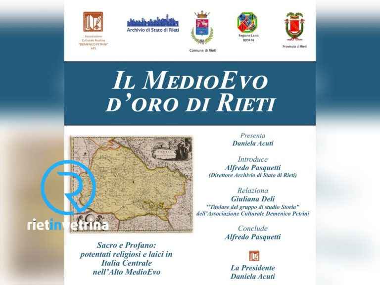 Oggi 10 maggio il Convegno “Il Medioevo d’oro di Rieti”
