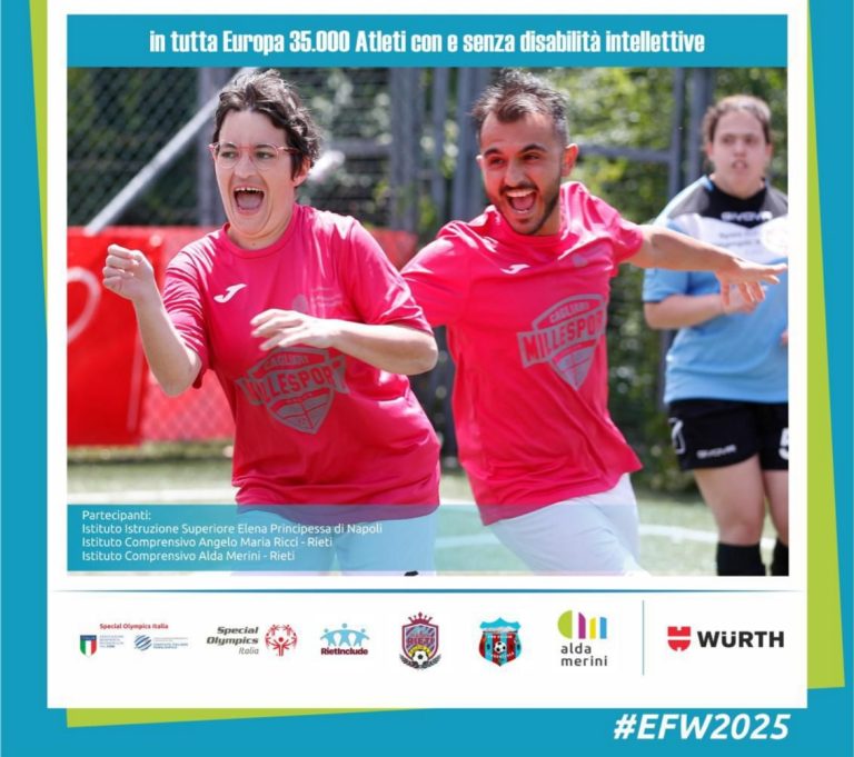 Il Centro Sportivo Micioccoli ospita le scuole reatine per la XXV Settimana Europea del Calcio Special Olympics
