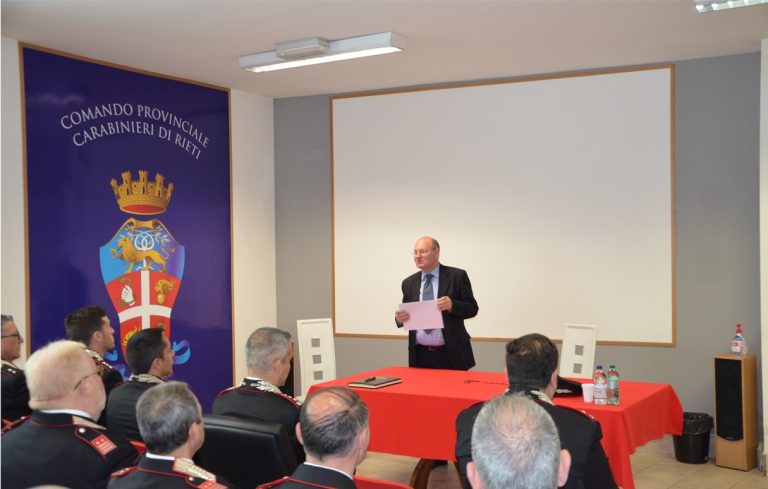Il procuratore Paolo Auriemma in visita al Comando Provinciale Arma Carabinieri di Rieti