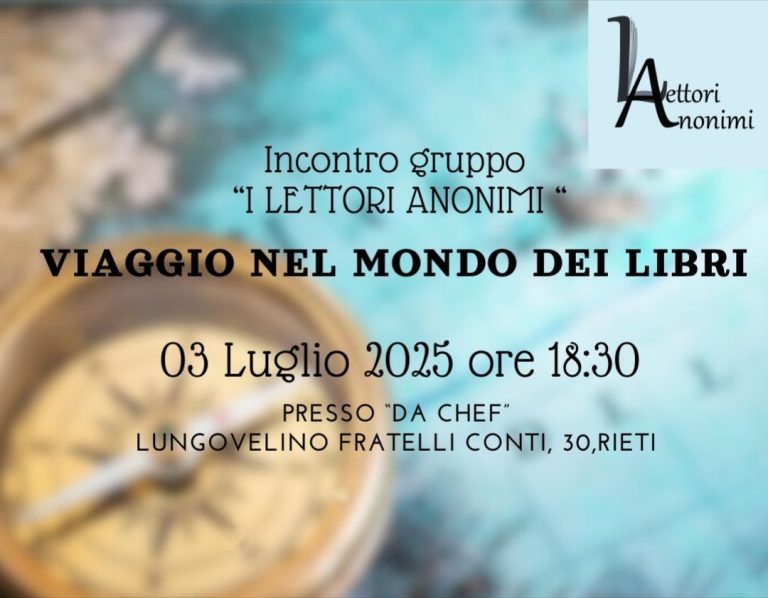 Incontro con i “Lettori Anonimi” di Rieti su Libri e Viaggio