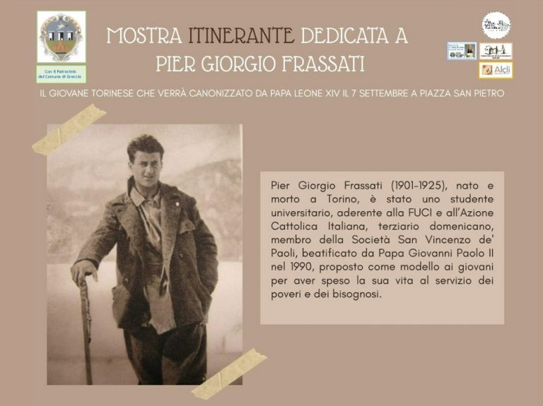 A Greccio il 6 luglio la mostra itinerante del Beato Pier Giorgio Frassati. Inaugurazione a Rieti il 4 luglio