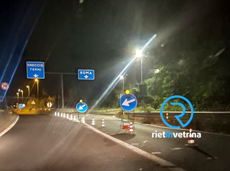 Chiuso lo svincolo Rieti – Ovest uscita Roma