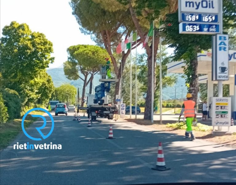 Lavori di potatura sulla Terminillese, traffico a rilento con senso unico alternato