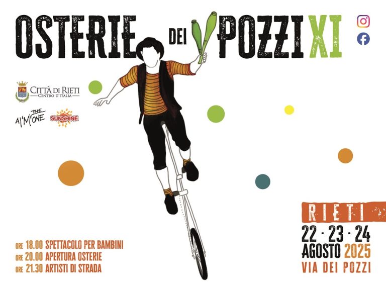 E’ FESTA – Dal 22 al 24 agosto 2025 tornano le “Osterie dei Pozzi” XI Edizione
