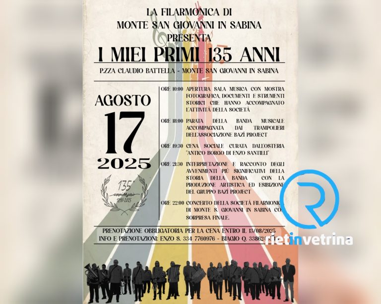 La Società Filarmonica di Monte San Giovanni in Sabina festeggia i 135 anni