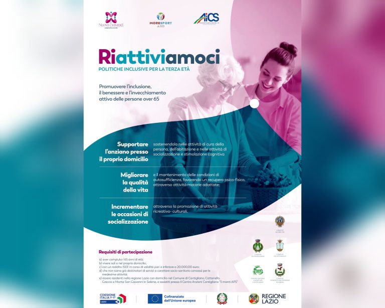 Riattiviamoci, al via il progetto per l’invecchiamento attivo degli Over65