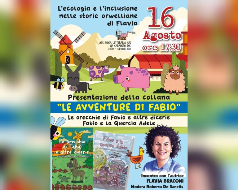 Il 16 agosto ad Orvinio presentazione collana “Le Avventure di Fabio”
